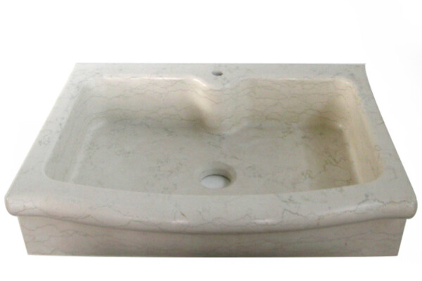 Lavello da cucina sagomato in marmo biancone