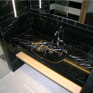 Lavabo bagno in marmo Nero Marquinia