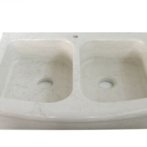 Lavello cucina due vasche in marmo biancone