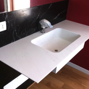 Lavabo bagno in marmo Giada White