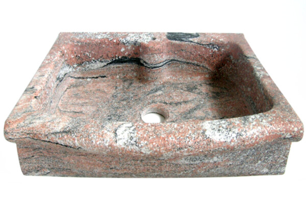 Lavello da cucina sagomato in granito rosa imperiale