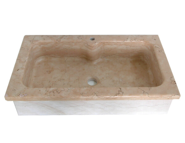 LAVELLO MARMO CUCINA UNA VASCA INCASSO SOPRAPIANO