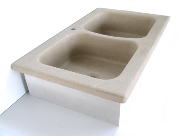 LAVELLO MARMO CUCINA DUE VASCHE - immagine 5