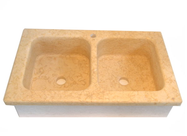 LAVELLO MARMO CUCINA DUE VASCHE - immagine 4