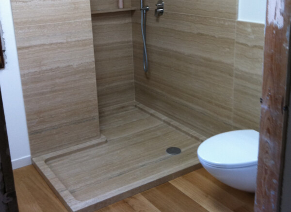 MARMO TRAVERTINO AL CONTRO - BOX DOCCIA e PIANO BAGNO - immagine 5