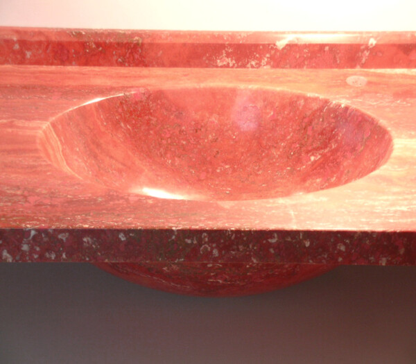 MARMO TRAVERTINO ROSSO - PIANO E LAVELLO BAGNO - immagine 3